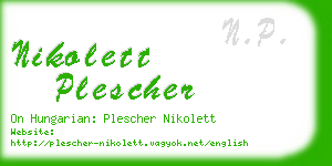 nikolett plescher business card